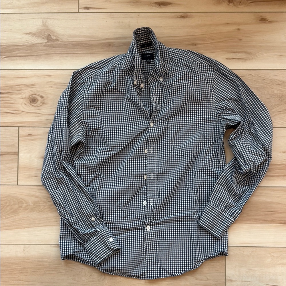 Men's Black and White Checkered Shirt